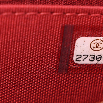 Chanel Caviar Quilted Filigree Zip Around Coin Purse Red 7 of 9