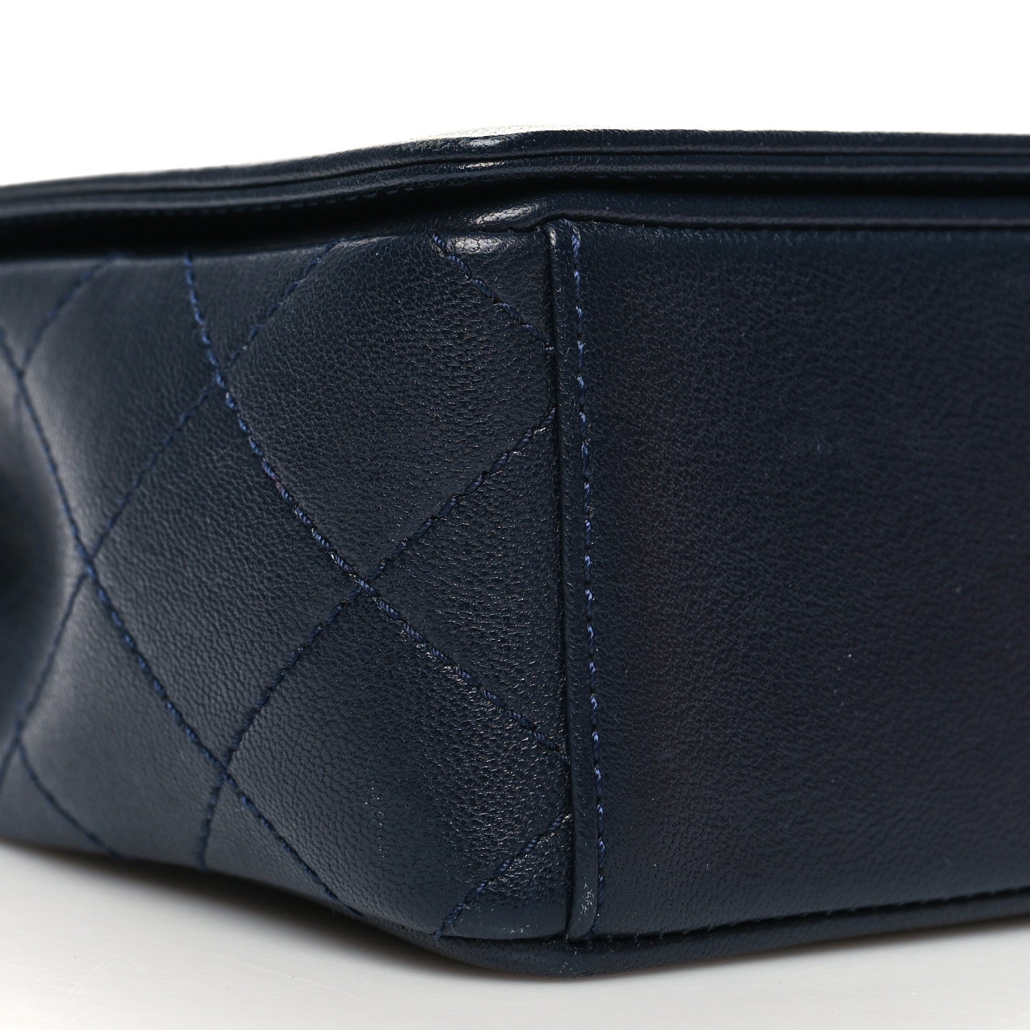 Chanel Sheepskin Quilted Vintage Mademoiselle Flap Dark Navy 9 of 10