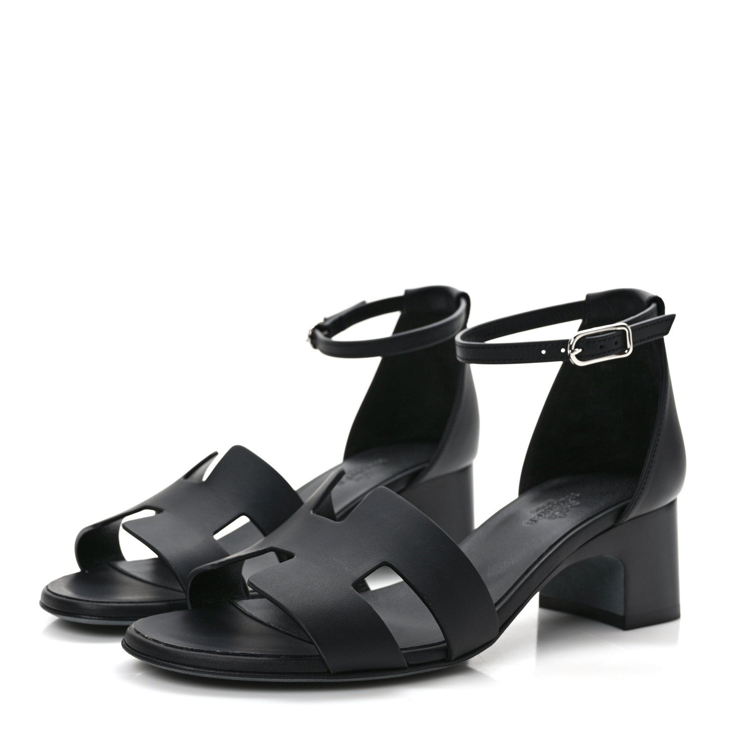 Hermes Calfskin Encens 50 Sandals 37 Black 3 of 8