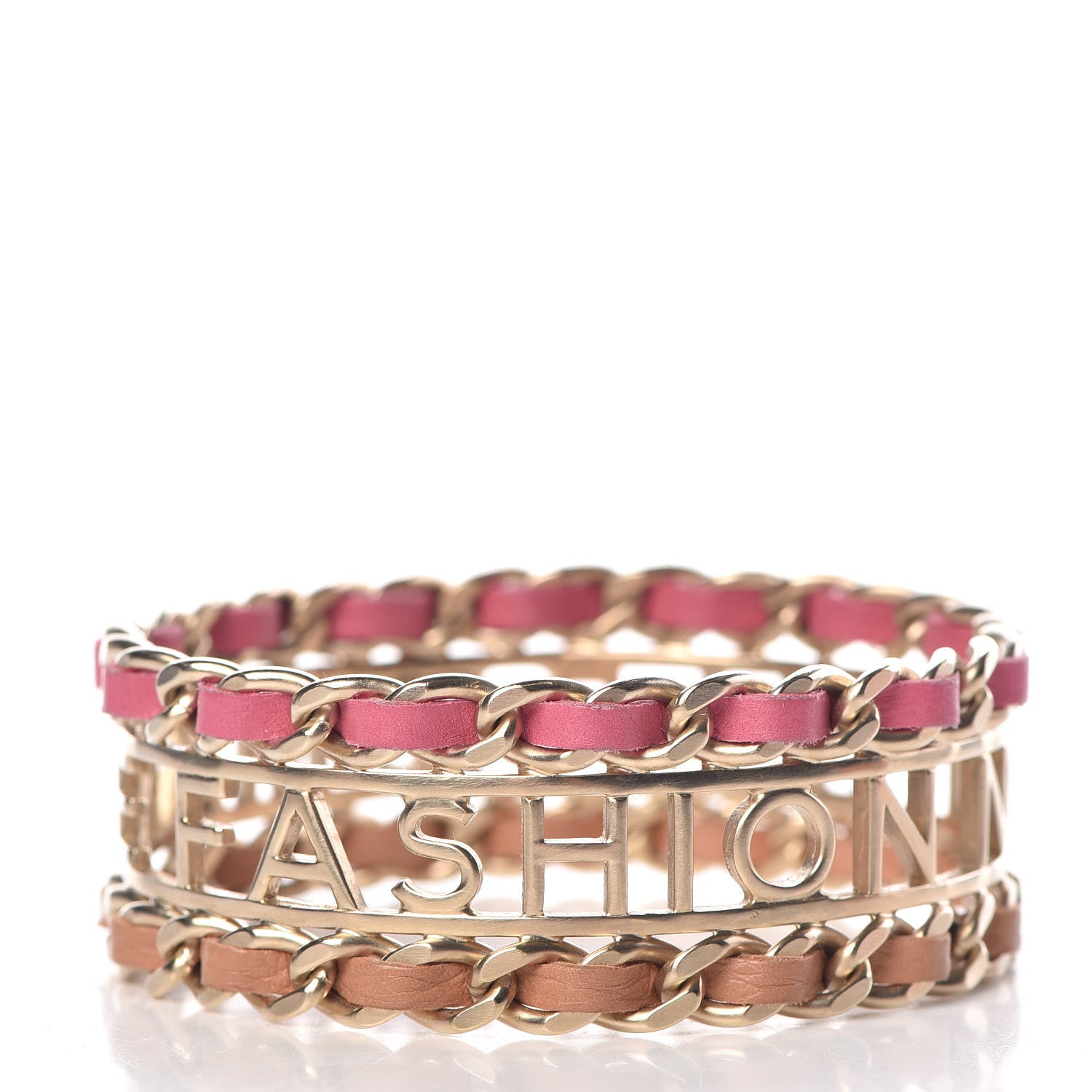 Chanel Lambskin Chain Bangle Pink Gold 3 of 6