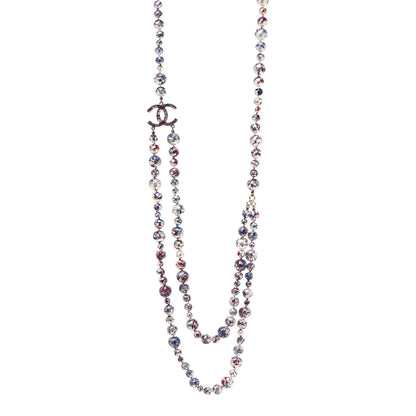 Chanel Pearl CC Graffiti Long Necklace Red White Blue Gold 1 of 6
