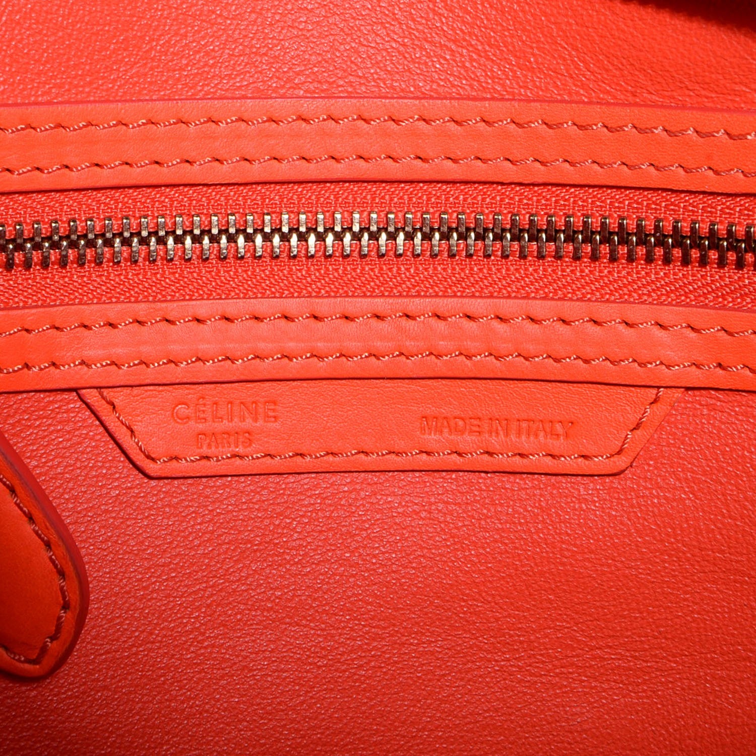 Celine Smooth Calfskin Mini Luggage Bright Orange 6 of 9
