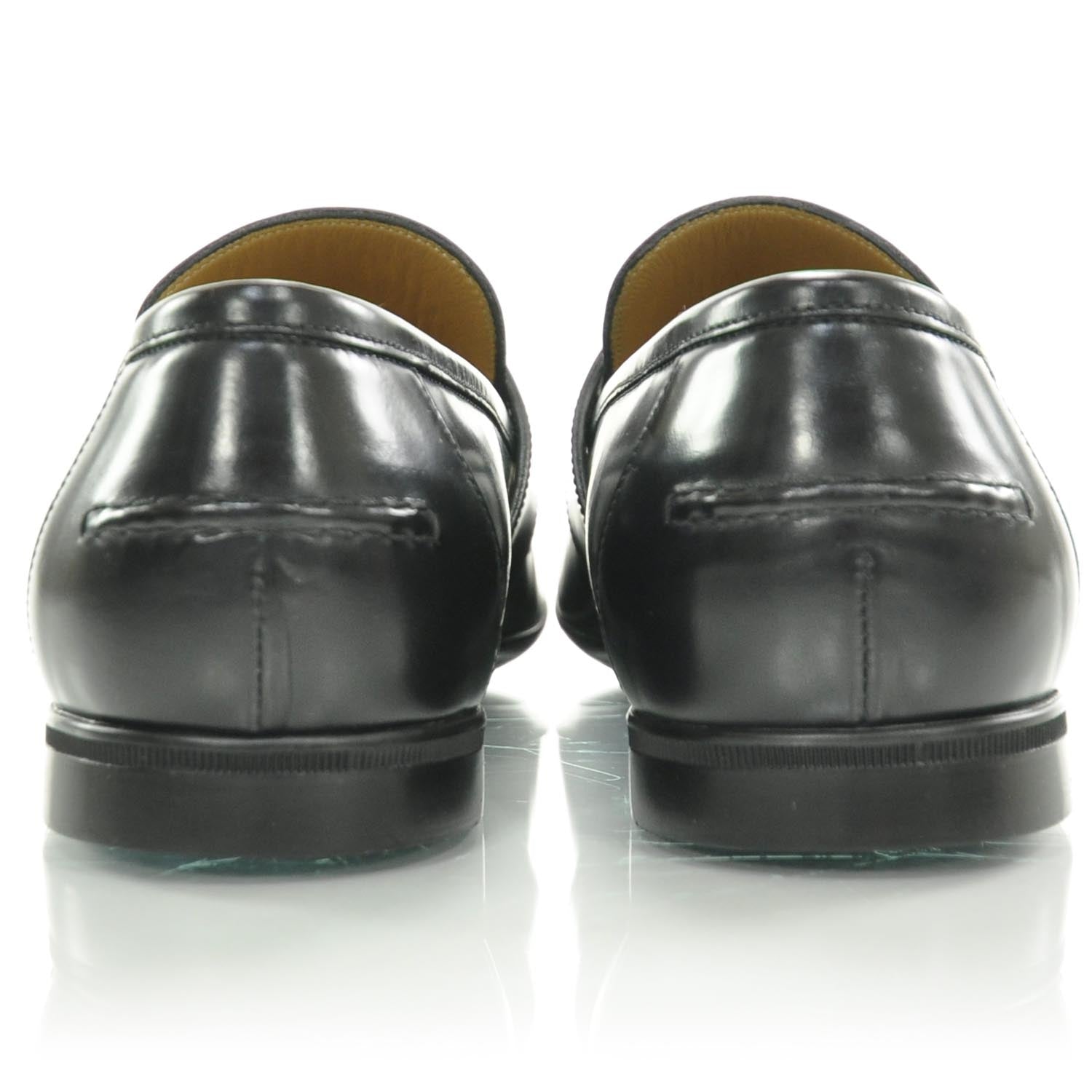 Gucci Mens Leather Loafers 10 Black 3 of 8