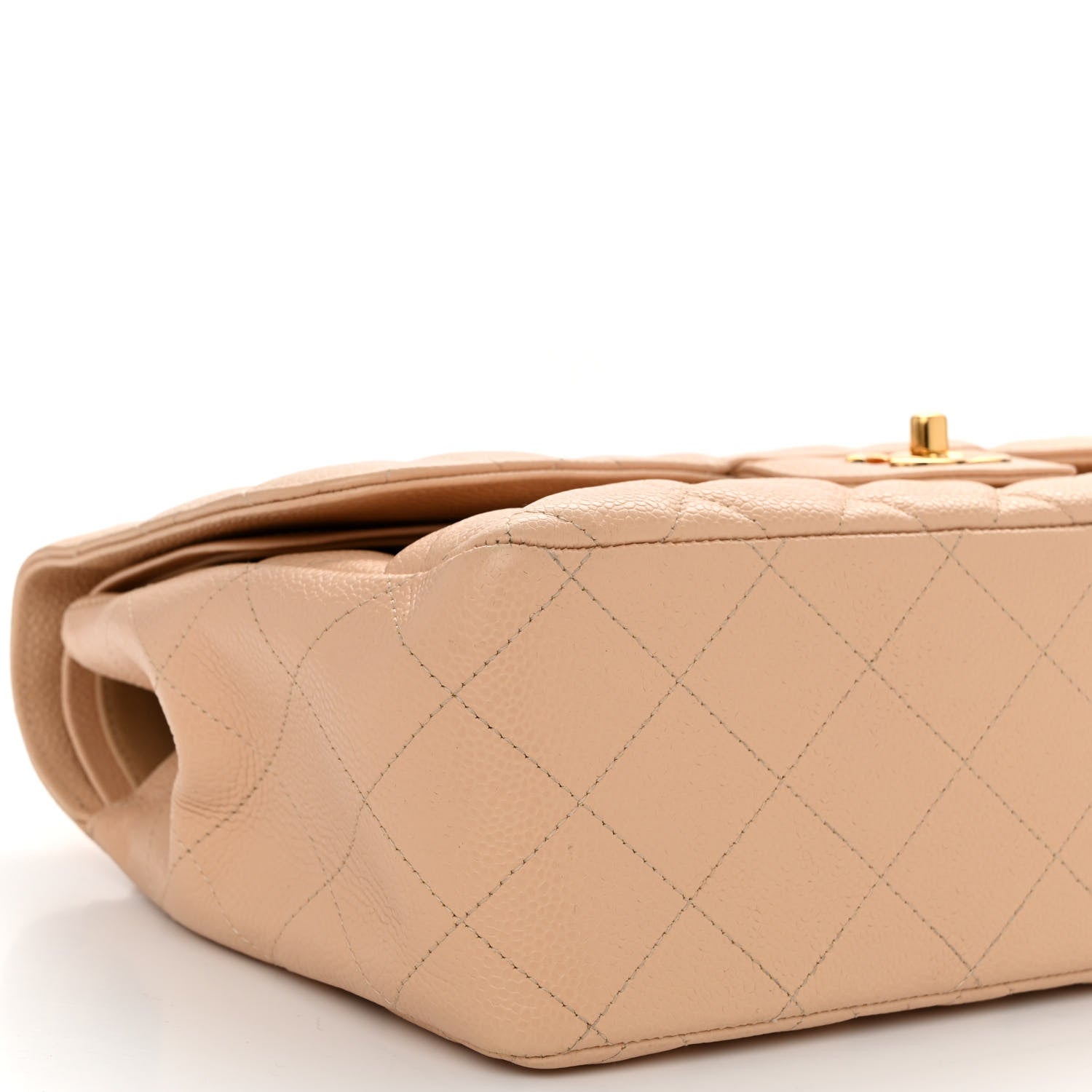 Chanel Caviar Quilted Jumbo Double Flap Beige 9 of 10