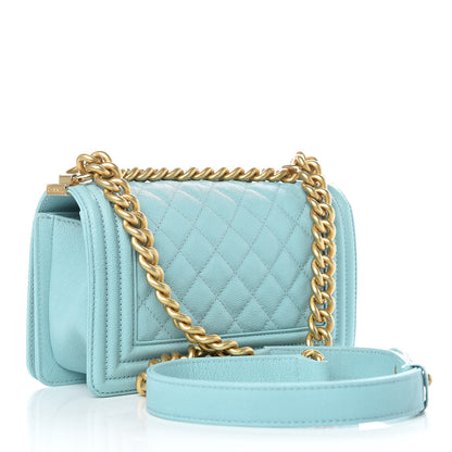 Chanel Caviar Quilted Small Boy Flap Light Blue 3 of 10