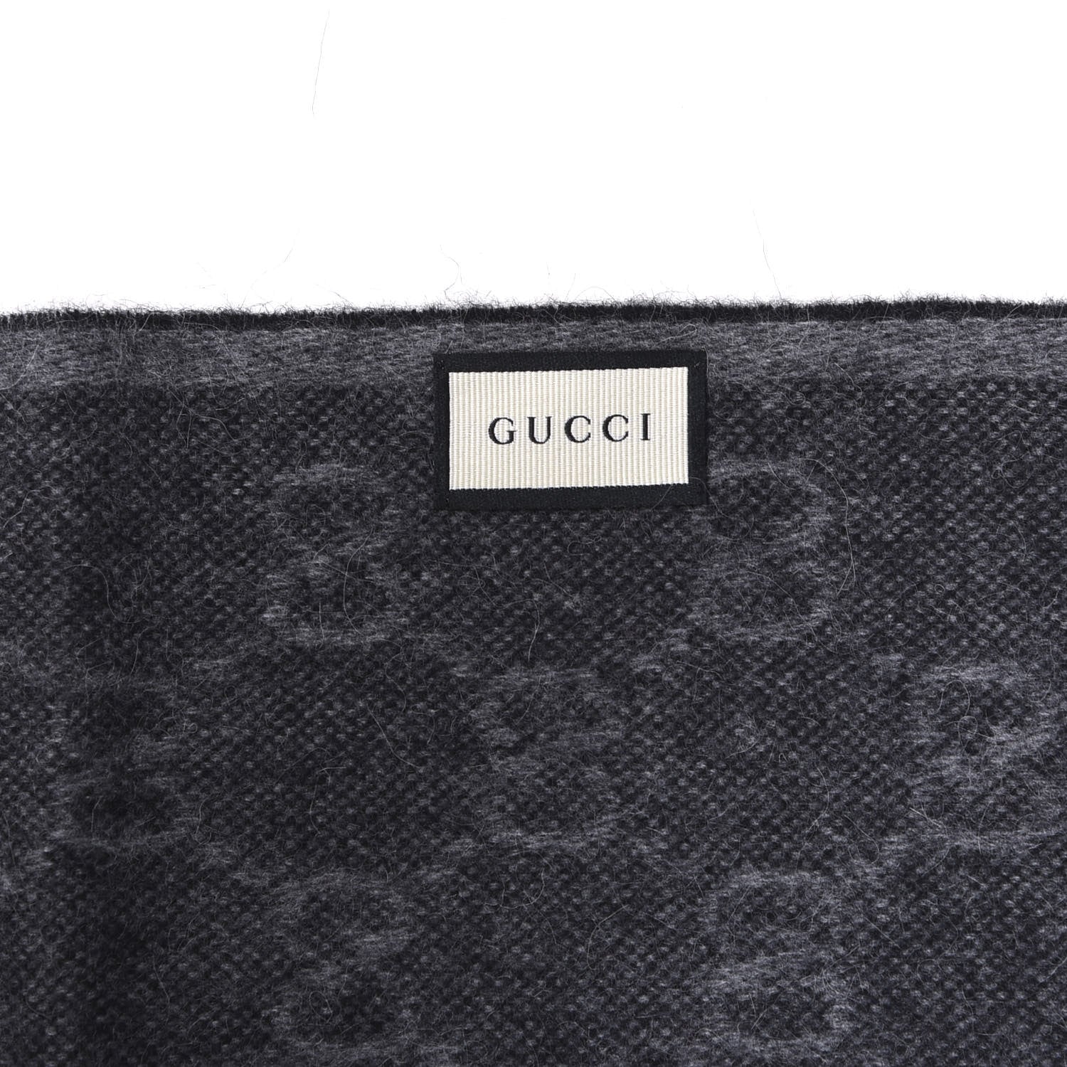 Gucci Wool Angora Monogram Web New Nikky Scarf Lead Dark Green 3 of 4