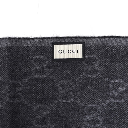 Gucci Wool Angora Monogram Web New Nikky Scarf Lead Dark Green 3 of 4