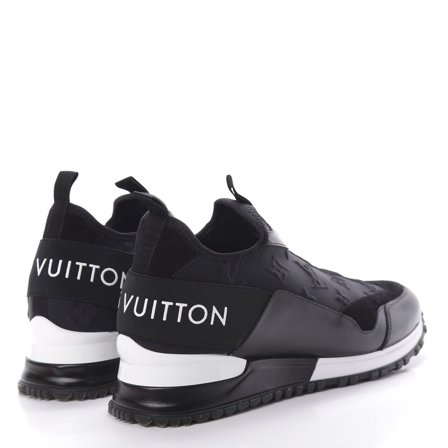 Technical Fabric Calfskin Run Away Sneakers 38 Black