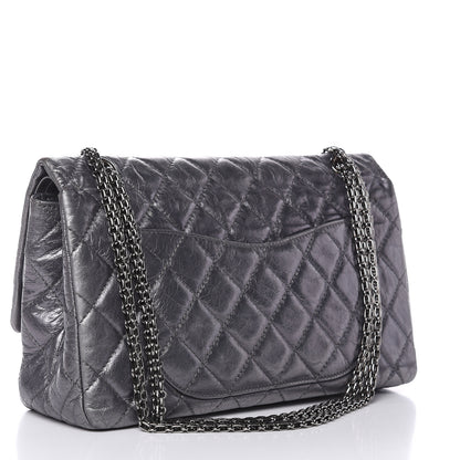 Chanel Metallic Aged Calfskin Quilted 2.55 Reissue 227 Flap Dark Silver 3 of 20