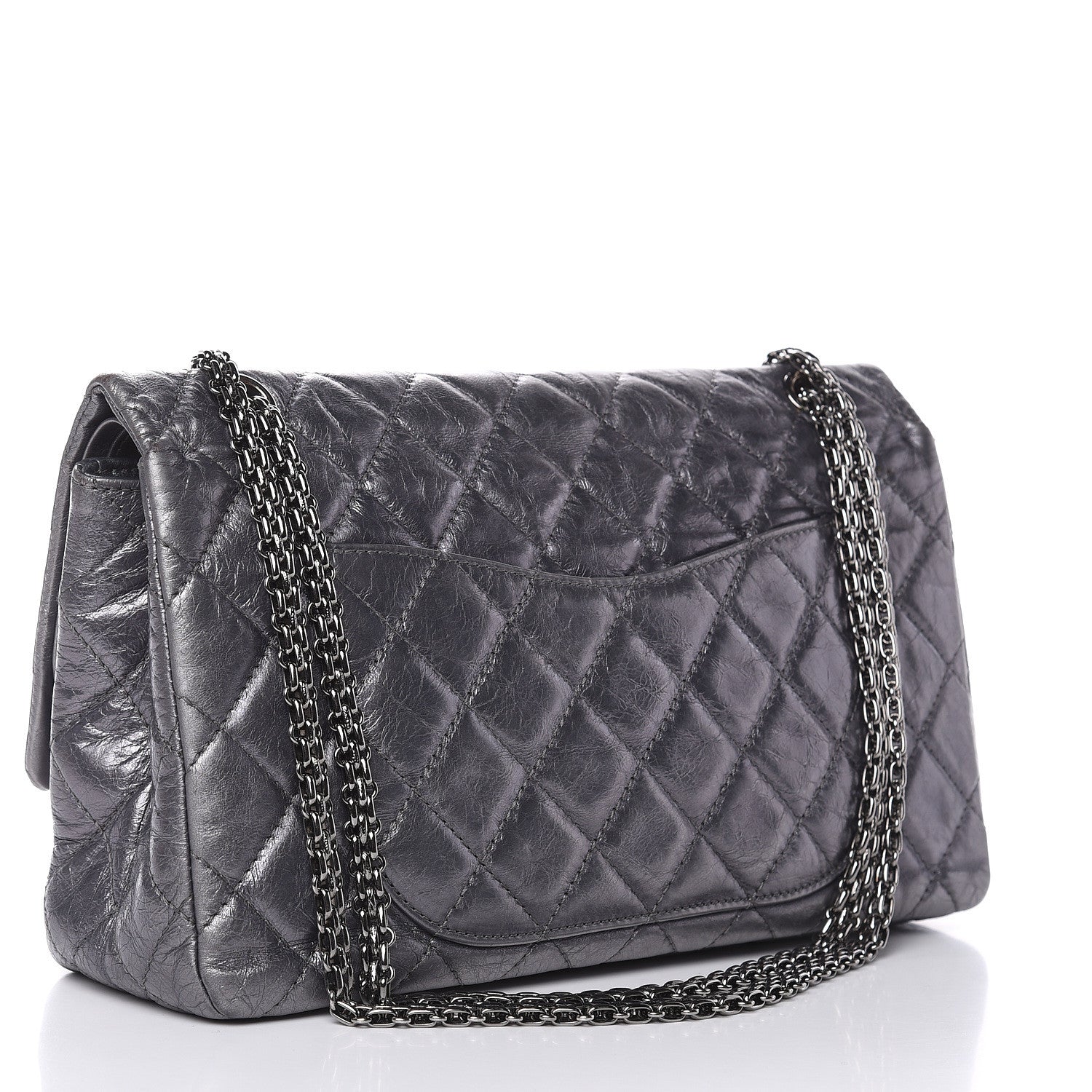 Chanel Metallic Aged Calfskin Quilted 2.55 Reissue 227 Flap Dark Silver 3 of 20