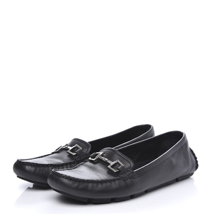 Gucci Calfskin Womens Driver Loafers 38 Black 3 of 10