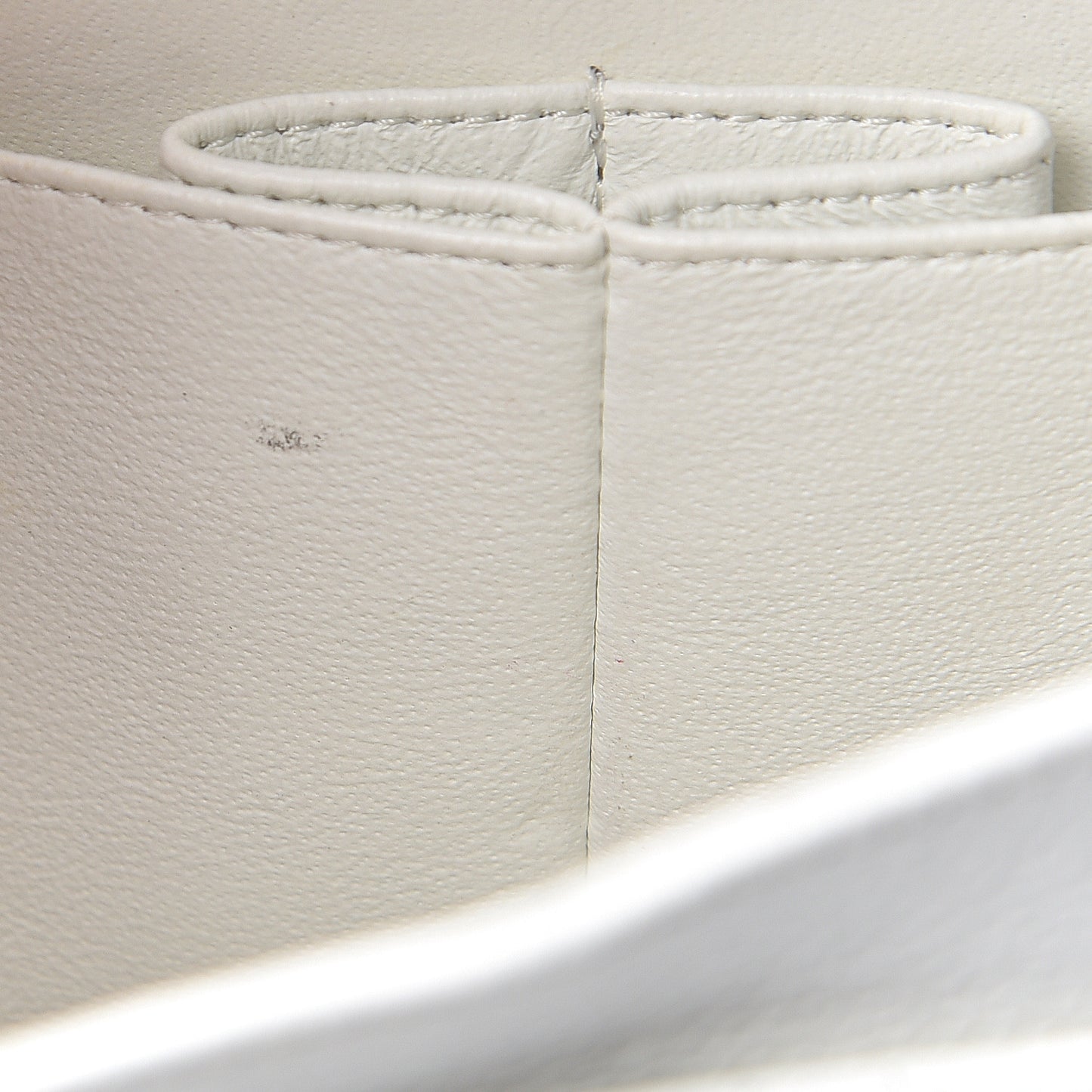Caviar Quilted Medium Double Flap White