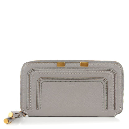 Chloe Calfskin Marcie Long Zip Around Wallet Cashmere Grey 1 of 8