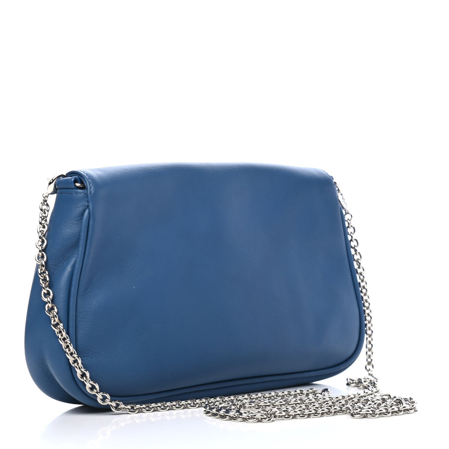 Fendi Vitello Flamingo Enamel Fendista Pouchette Crossbody Blu Cobalto 2 of 5