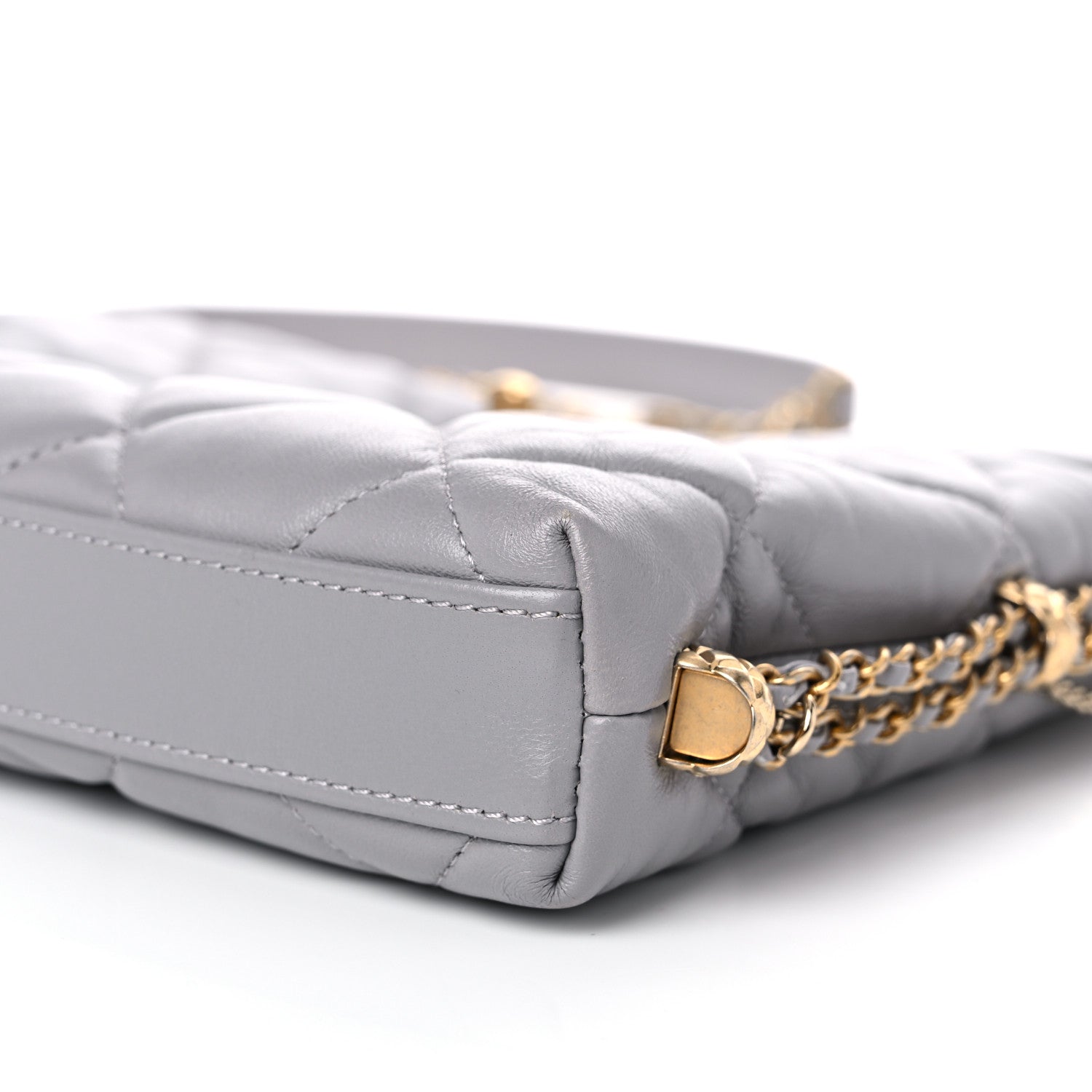 Chanel Lambskin Quilted Crush on Chains Hobo Grey 9 of 11