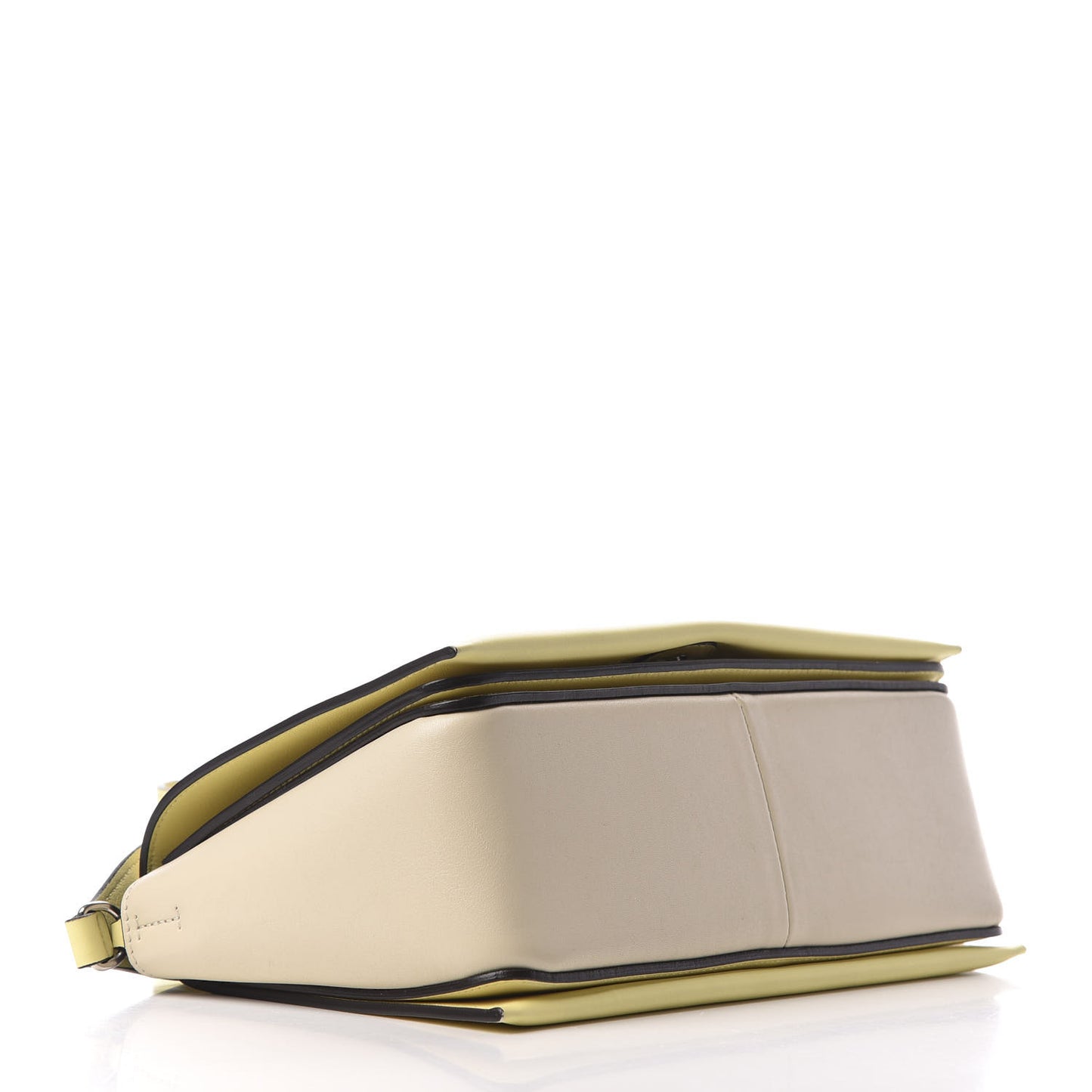 Shiny Smooth Calfskin Medium Frame Shoulder Bag Beige Yellow