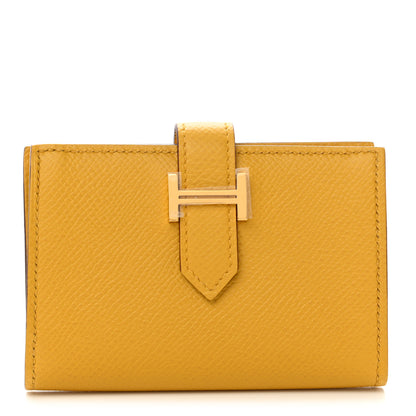Hermes Epsom Bearn Card Holder Wallet Jaune Ambre 1 of 8