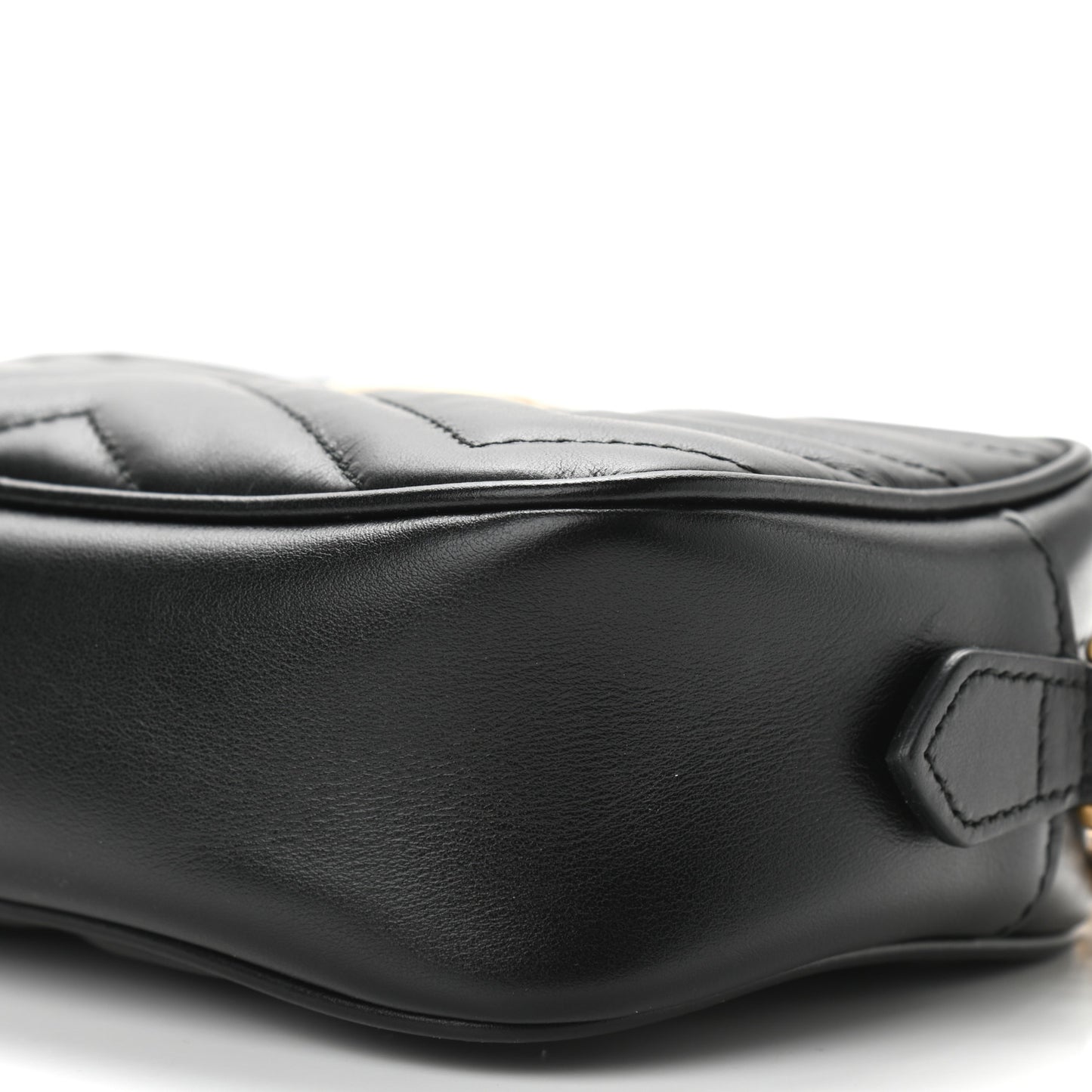 Calfskin Matelasse Mini GG Marmont Chain Shoulder Bag Black