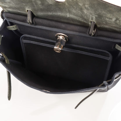 Hermes Vache Calfskin Toile Herbag 30 PM Black 8 of 12