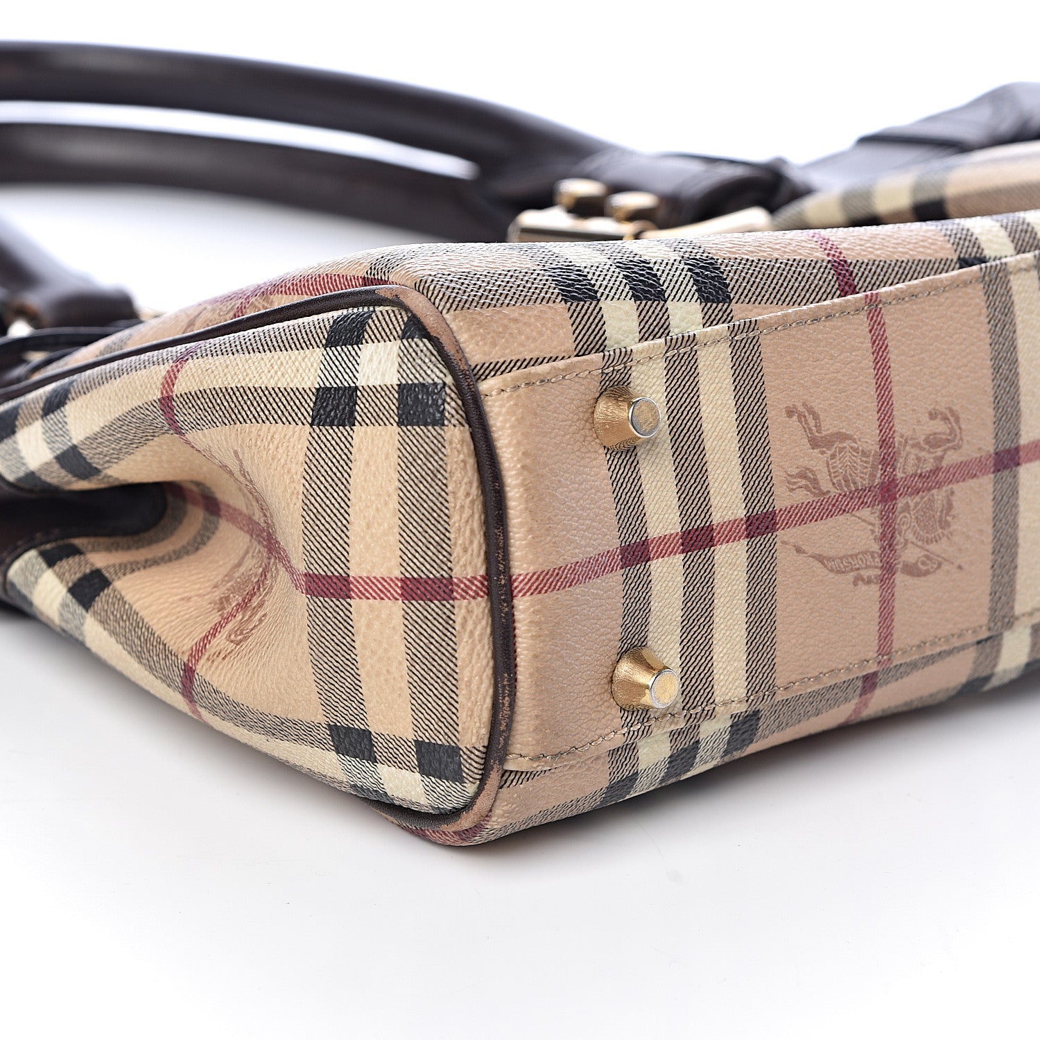 Burberry Haymarket Check Buckle Shoulder Bag Chocolate 12 of 14