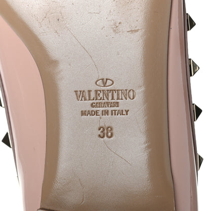Valentino Garavani Patent Nappa Rockstud Ballerina Flats 38 Camel Rose Poudre 6 of 11