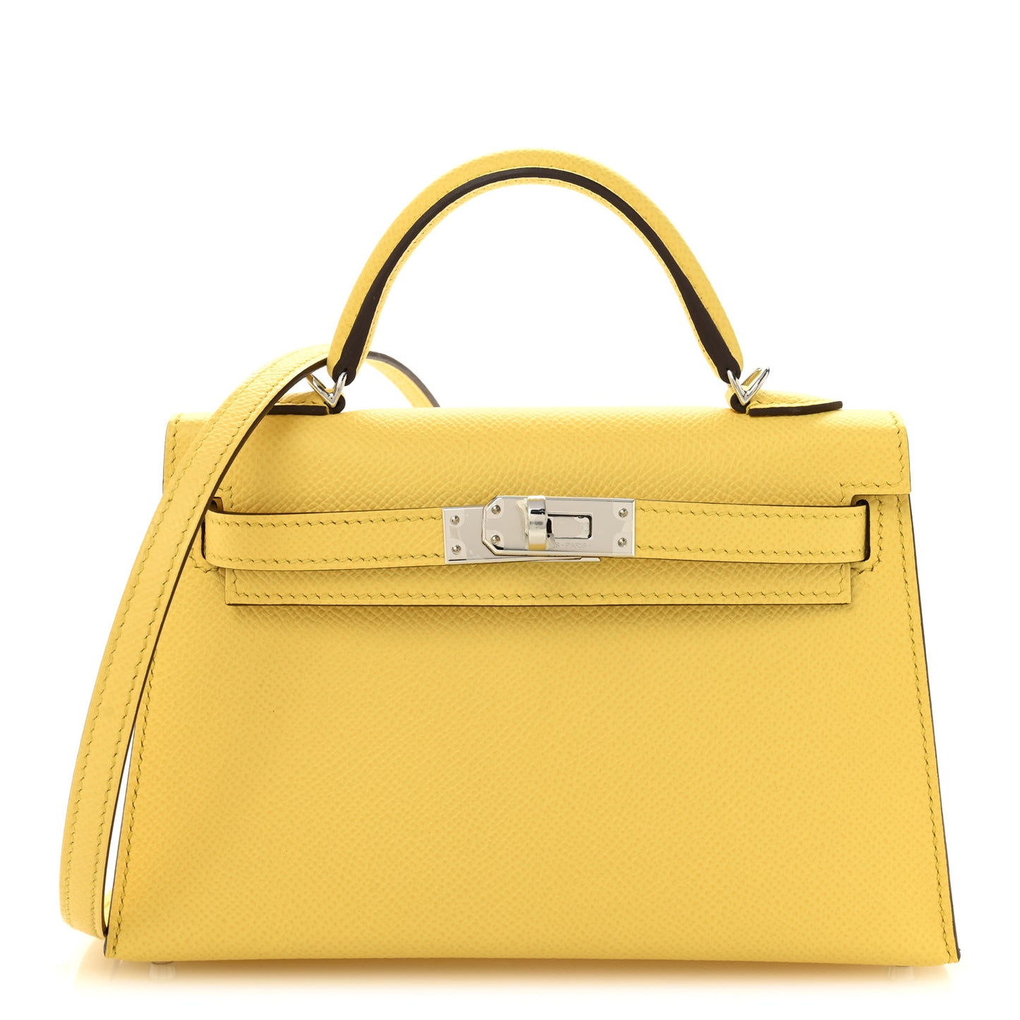 Epsom Mini Kelly Sellier 20 Jaune Mango