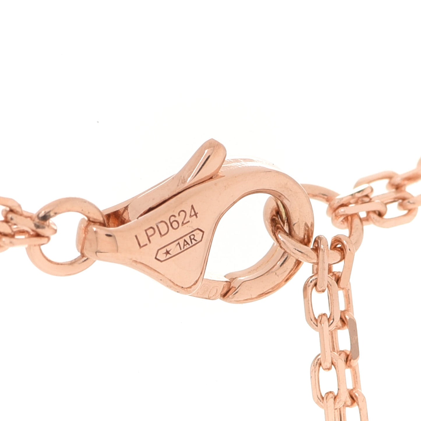 18K Pink Gold 2 Diamond LOVE Necklace