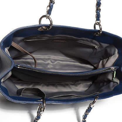 Chanel Caviar Quilted XL Grand Shopping Tote GST Navy Blue 5 of 7