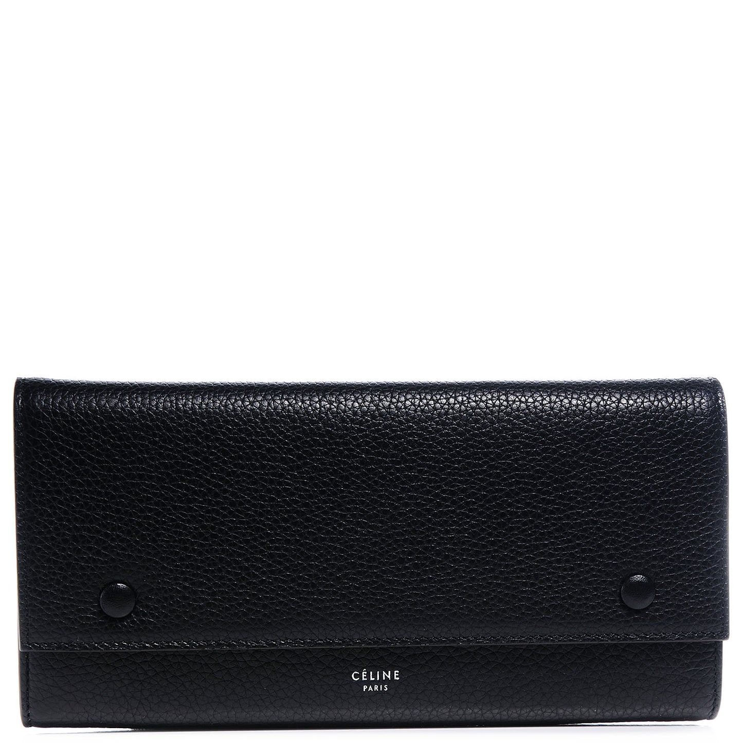 Leather Continental Bi-Color Wallet Black Yellow
