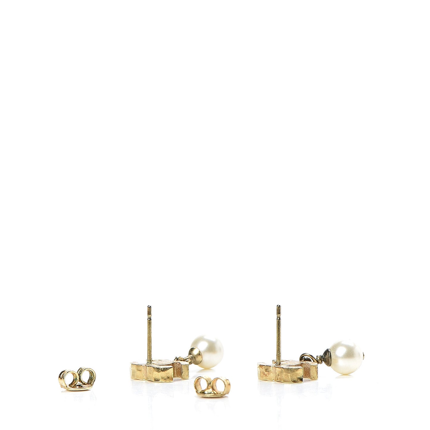 Pearl CC Drop Earrings Gold