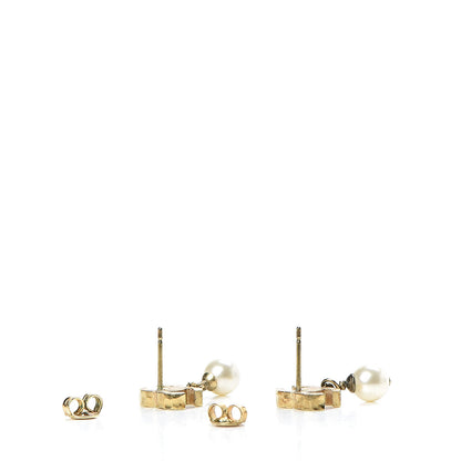 Chanel Pearl CC Drop Earrings Gold 3 of 4