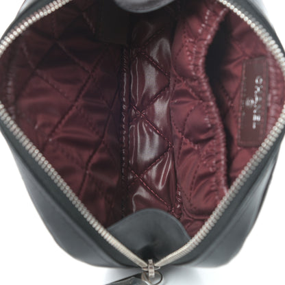 Chanel Lambskin Quilted Small Curvy Pouch Cosmetic Case Black 5 of 8