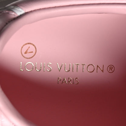 Louis Vuitton Monogram Embossed Calfskin Damier Azur Time Out Sneakers 37.5 Rose Clair Pink 8 of 10