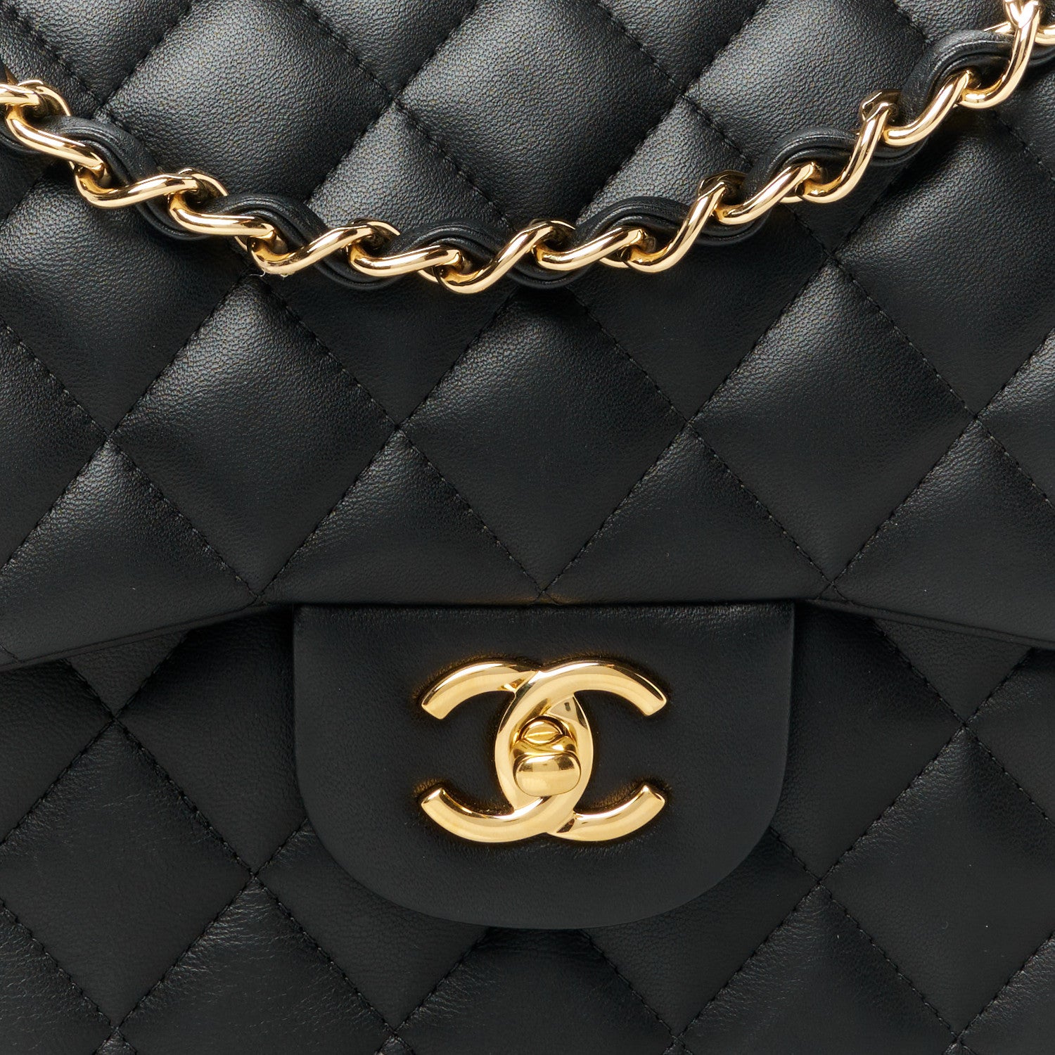 Chanel Lambskin Quilted Jumbo Double Flap Black 9 of 11