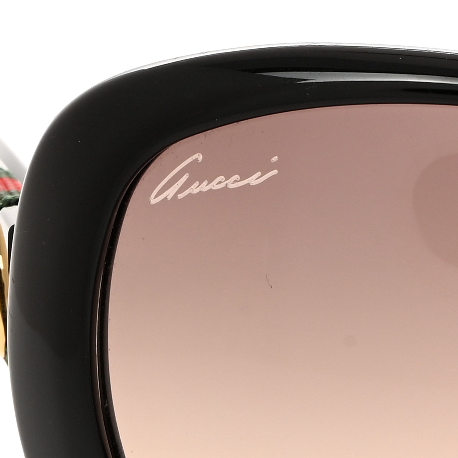 Gucci Acetate Oversized Round Frame Web Sunglasses GG3644S Black 6 of 8