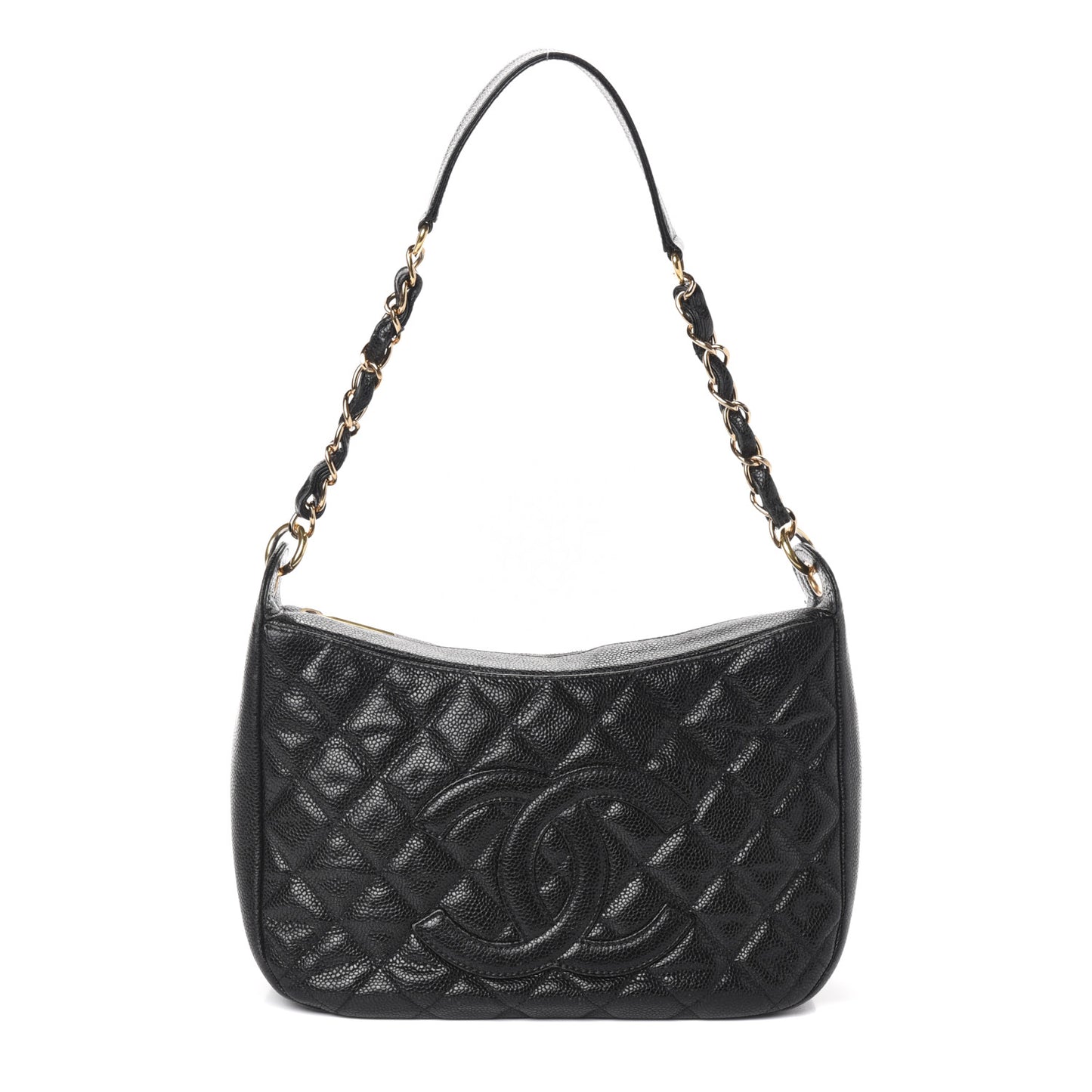 Caviar Quilted Timeless CC Shoulder Bag Black