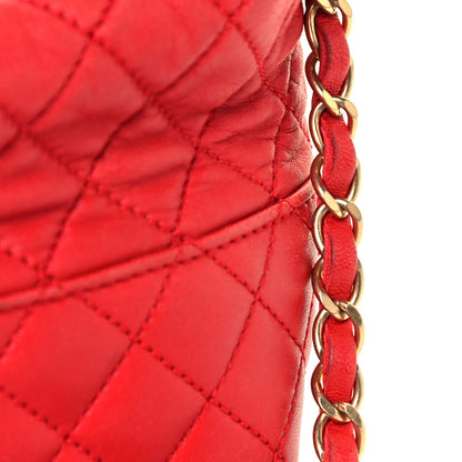 Chanel Lambskin Quilted Small Hobo Red 17 of 19