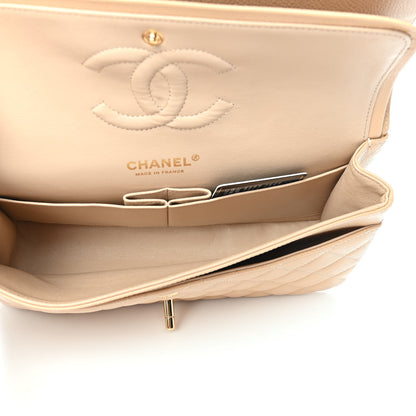 Chanel Caviar Quilted Medium Double Flap Beige 5 of 9