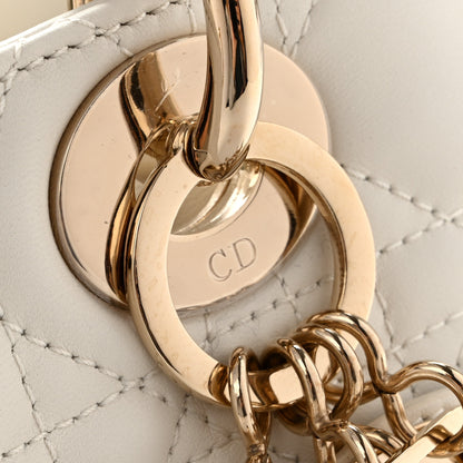 Christian Dior Lambskin Cannage Small My ABCDior Lady Dior White 11 of 13