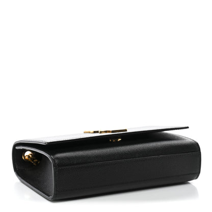 Saint Laurent Grain De Poudre Small Classic Monogram Kate Satchel Black 4 of 12