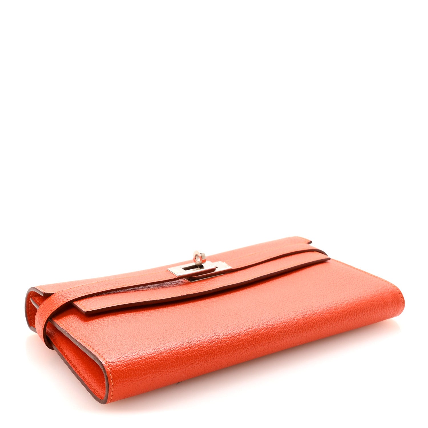 Hermes Chevre Mysore Kelly Longue Wallet Feu 4 of 8