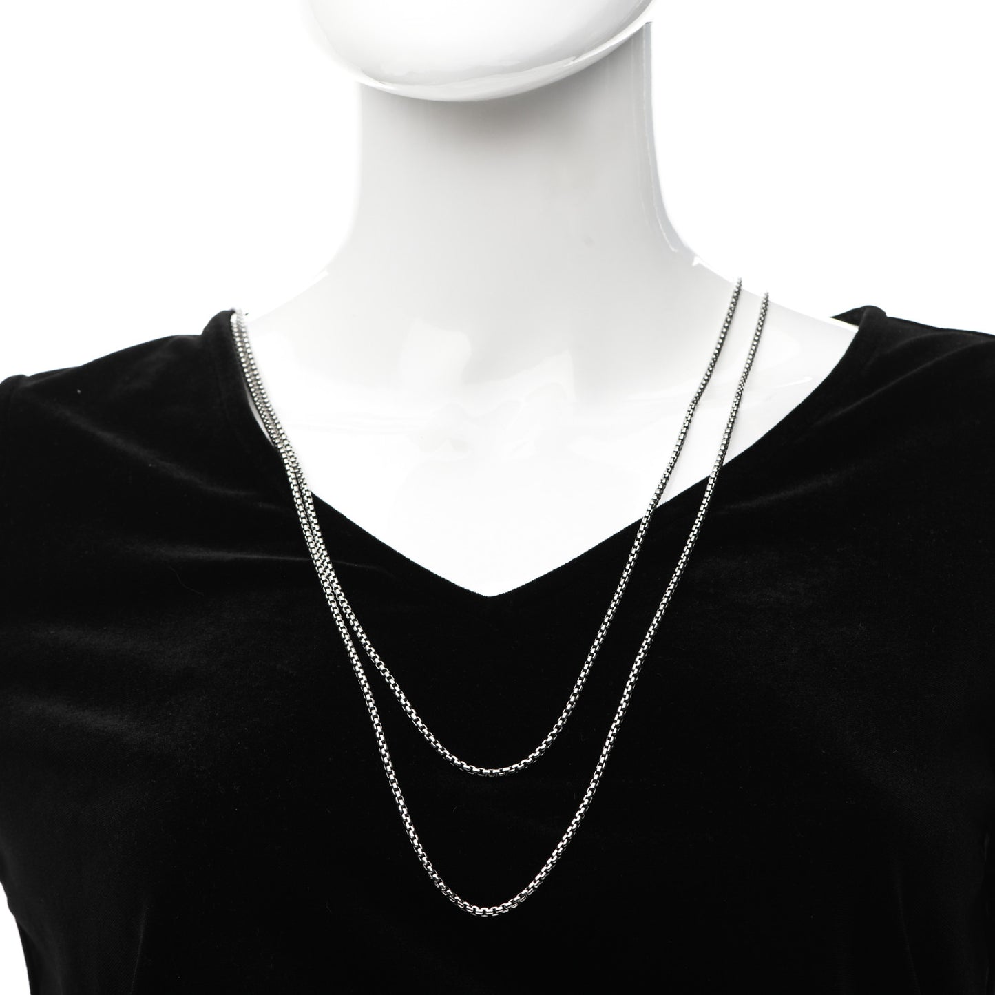 Sterling Silver 14K Yellow Gold 3.6mm Medium Box Chain Necklace 72"