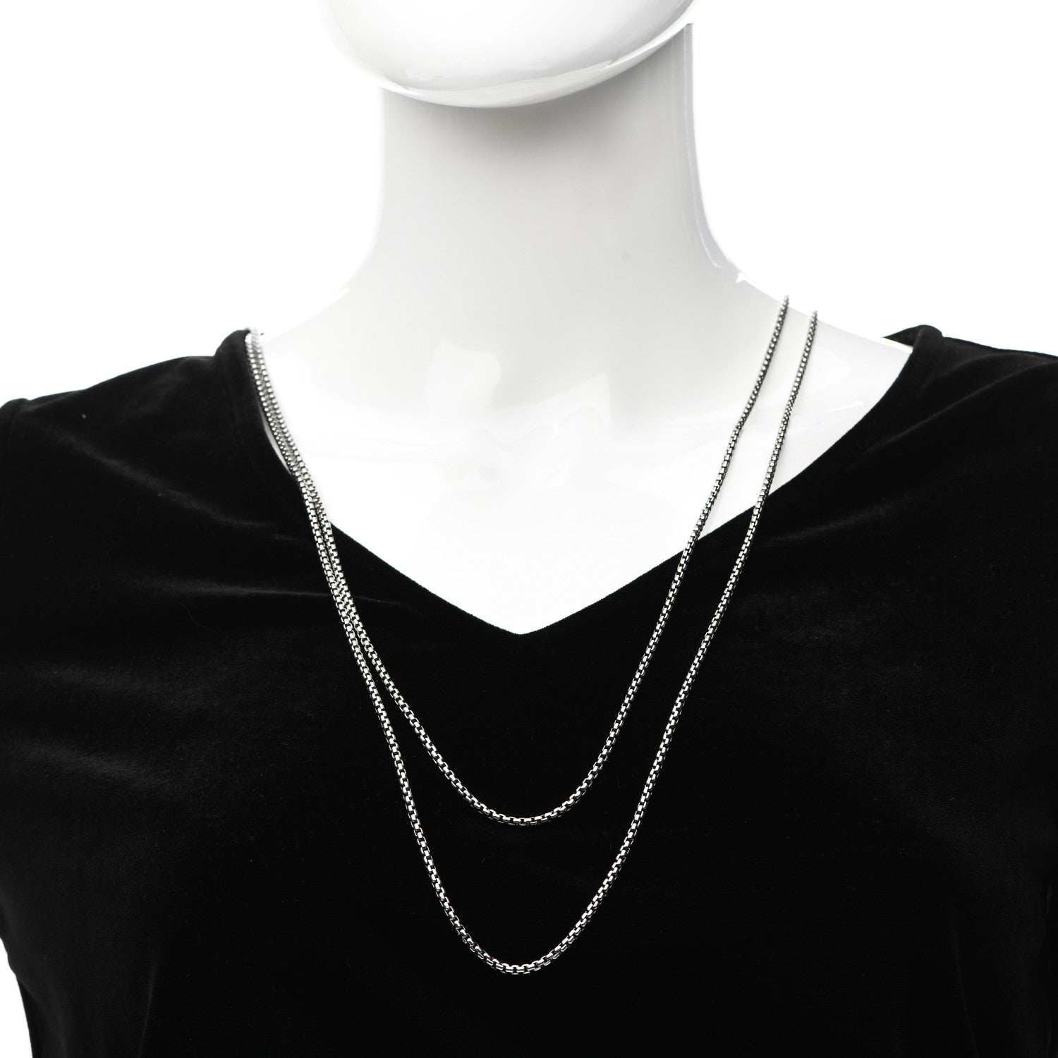 David Yurman Sterling Silver 14K Yellow Gold 3.6mm Medium Box Chain Necklace 72" 2 of 4