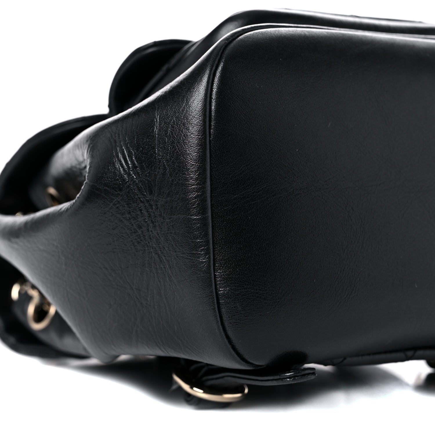Chanel Glazed Aged Calfskin Quilted Small Duma Drawstring Backpack Black 8 of 10