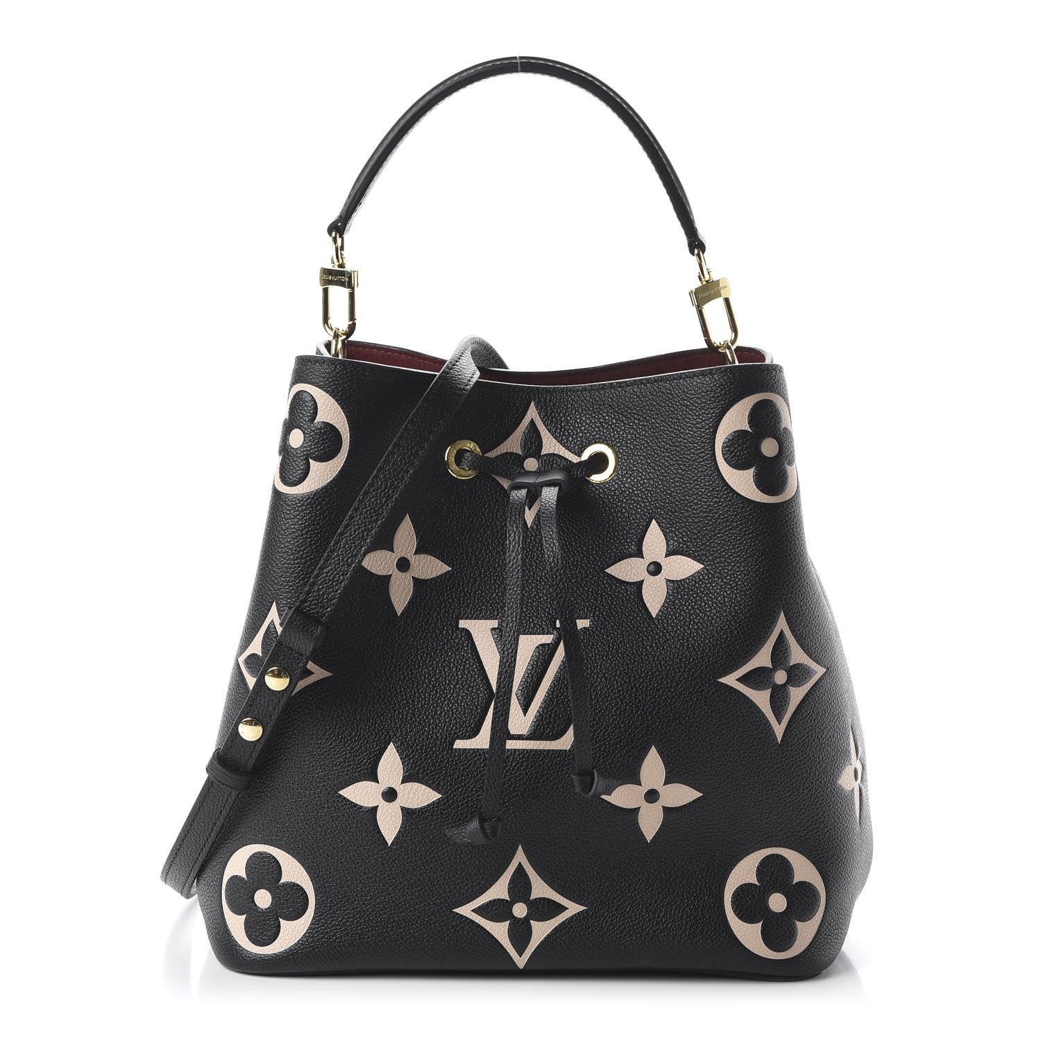 Louis Vuitton Empreinte Monogram Giant Neonoe MM Black Beige 1 of 10