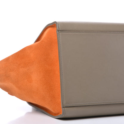 Celine Smooth Calfskin Suede Small Tri-Color Trapeze Orange 11 of 21