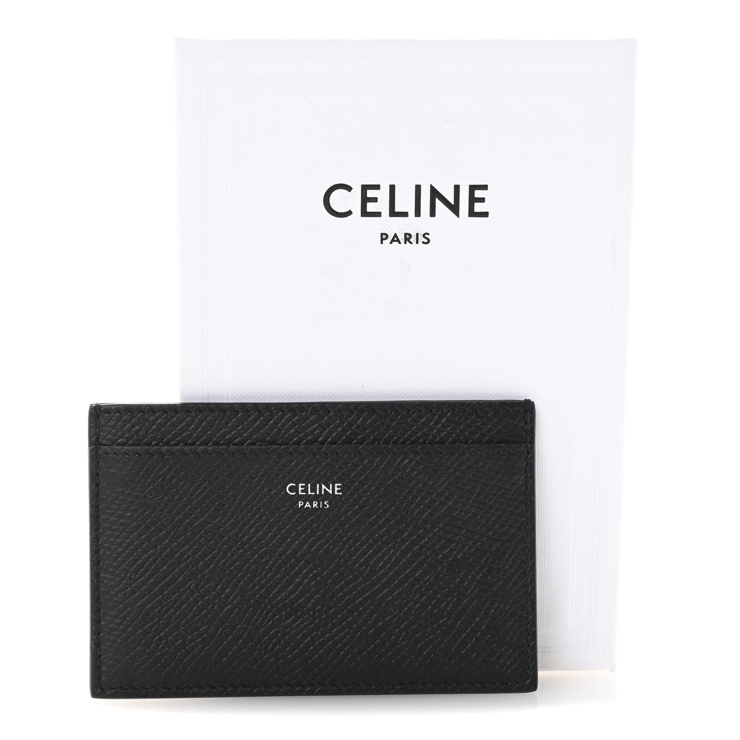 Grained Calfskin Card Holder Black