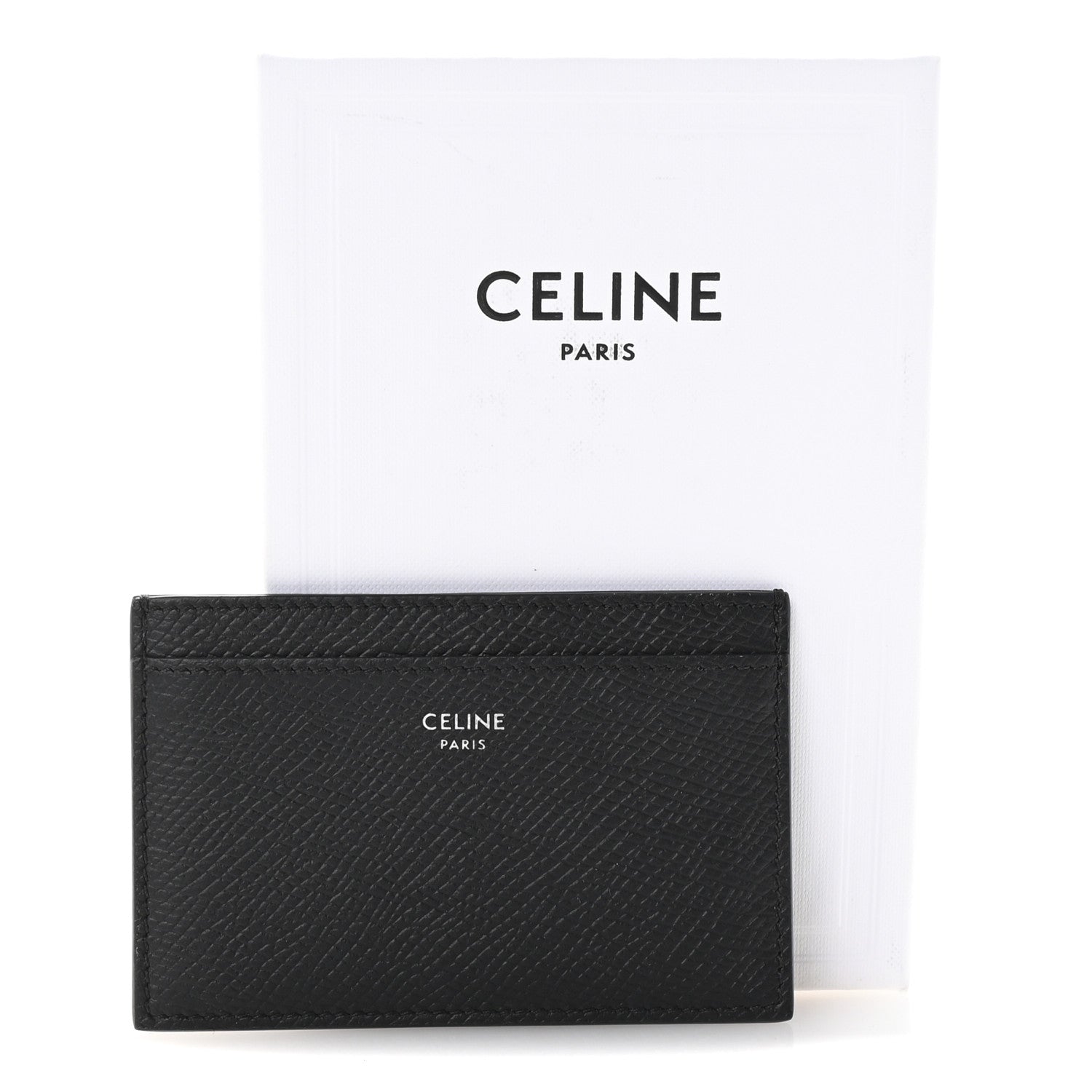Celine Grained Calfskin Card Holder Black 8 of 8