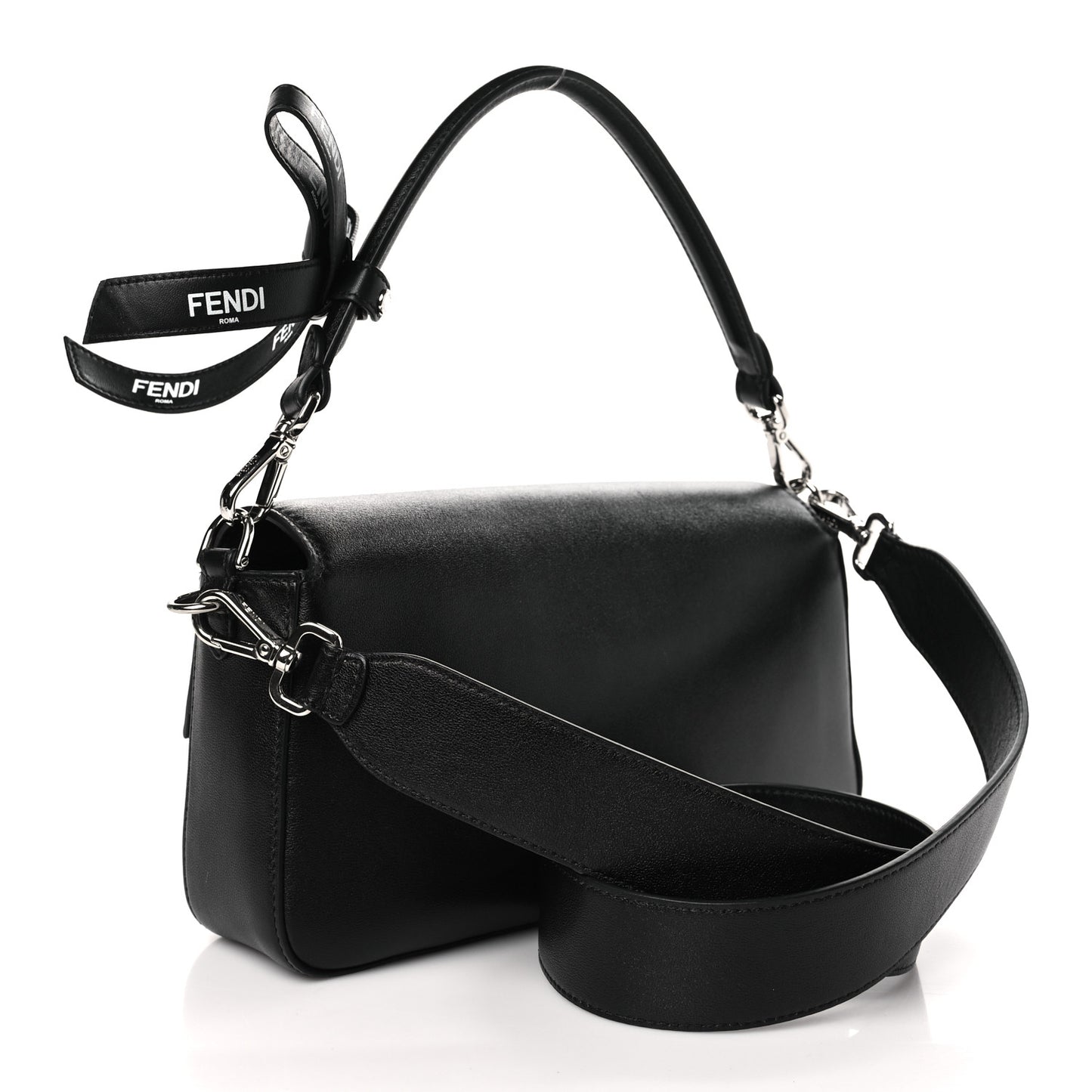X MARC JACOBS Nappa Logo Medium Baguette Black