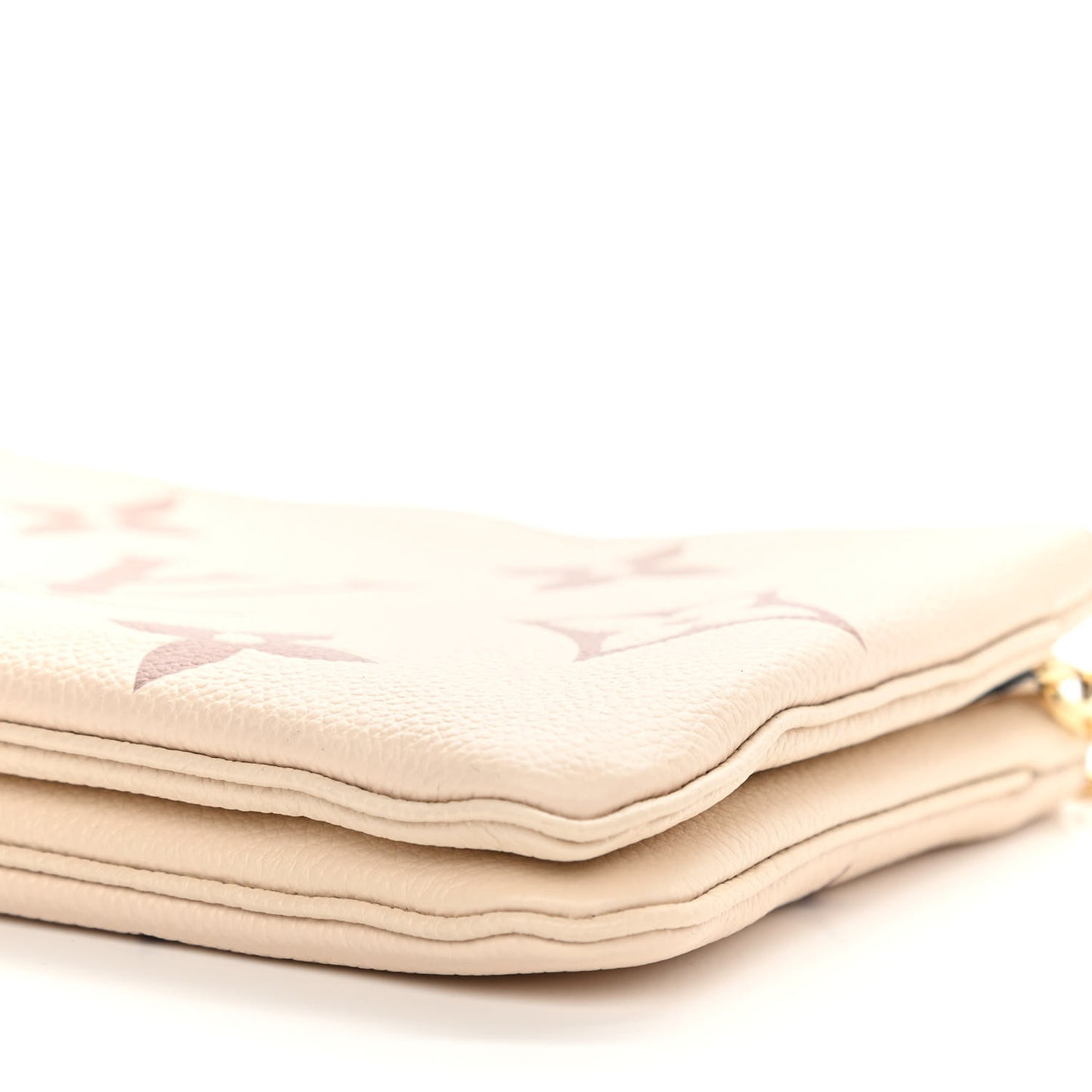 Empreinte Monogram Giant Double Zip Pochette Creme Bois De Rose